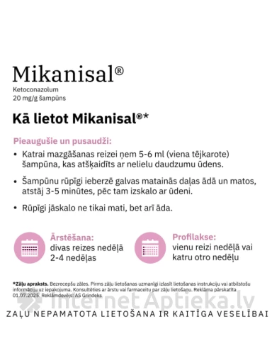 Mikanisal 2% šampūns, 60 g | internetaptieka.lv