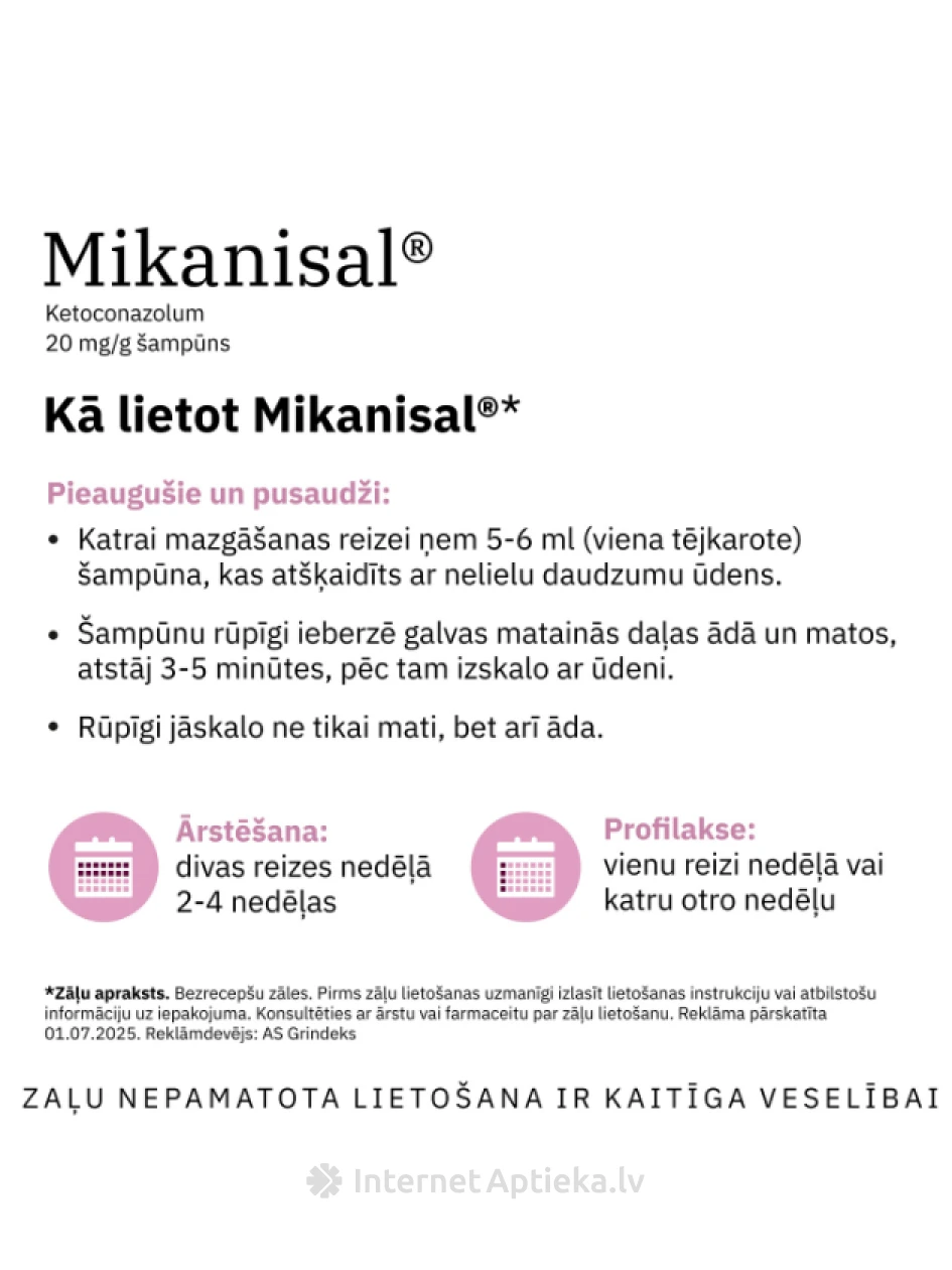 Mikanisal Шампунь 2%, 60 г | internetaptieka.lv