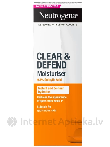 NEUTROGENA Clear&Defend mitrinošs sejas krēms, 50 ml | internetaptieka.lv
