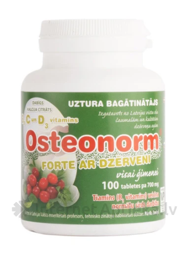 Osteonorm Forte 700 мг со вкусом клюквы, 100 таблеток | internetaptieka.lv