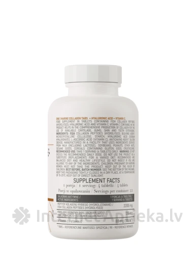 OstroVit Marine Collagen + Hyaluronic Acid + Vitamin C tabletes, 90 gb. | internetaptieka.lv