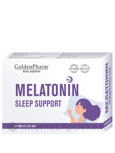 Golden Pharm Melatonīns 1 mg, 20 tabletes | internetaptieka.lv