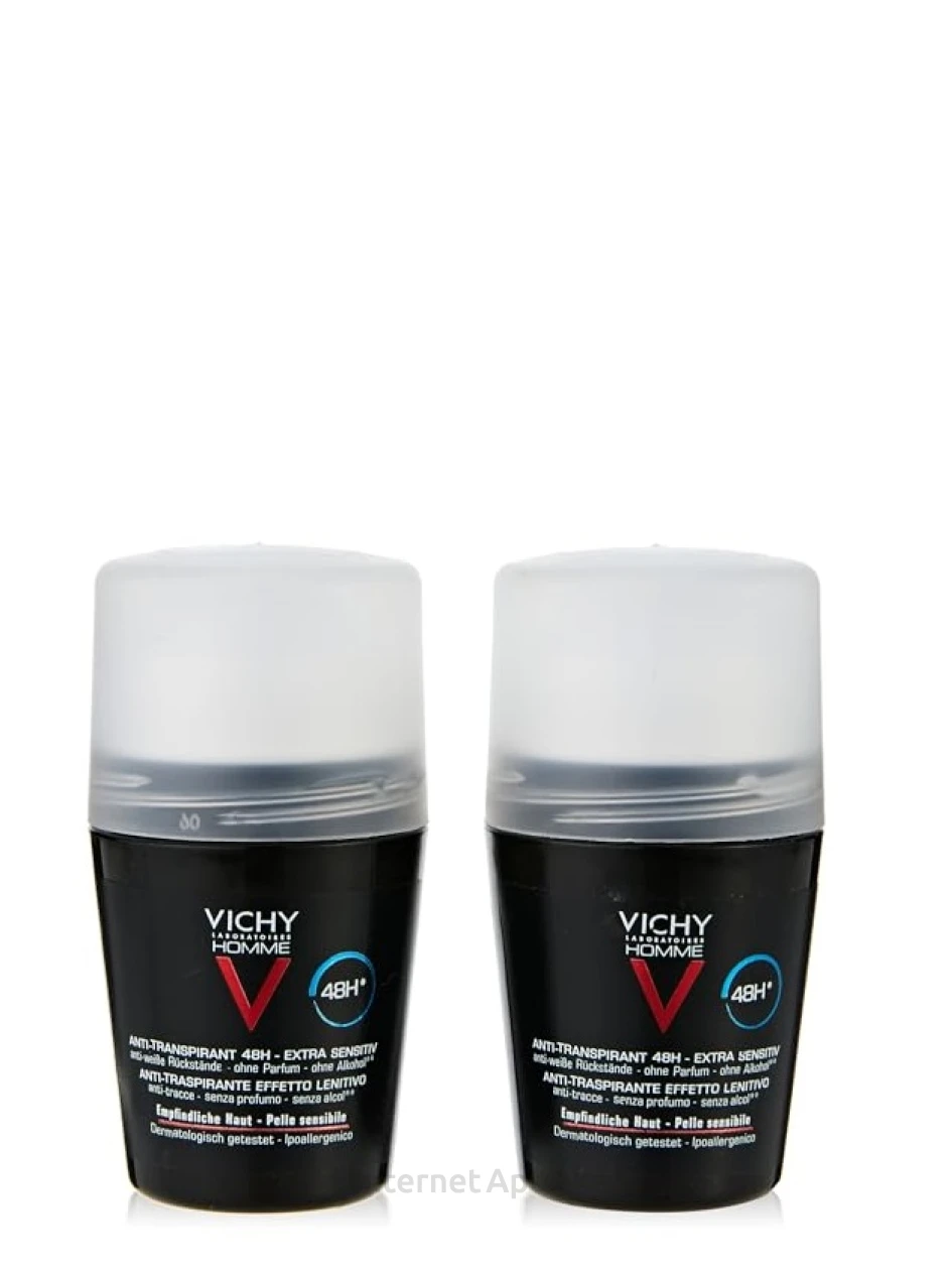 Vichy Homme 72HR dezodorants-antiperspirants Extreme Control Roll-On, 2x50 ml | internetaptieka.lv