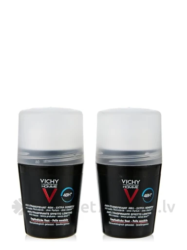 Vichy Homme 72HR dezodorants-antiperspirants Extreme Control Roll-On, 2x50 ml | internetaptieka.lv