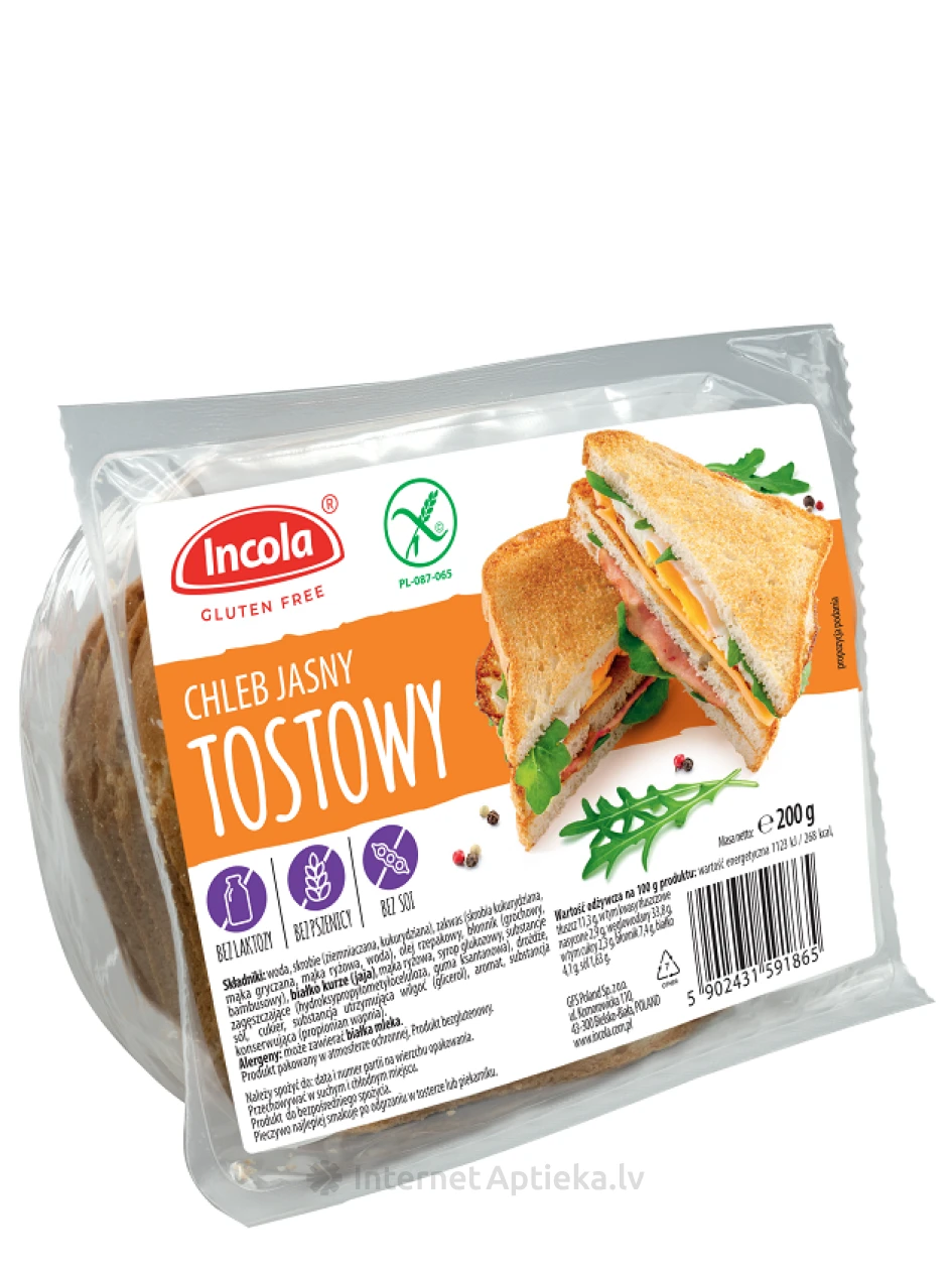 Incola gluteenivaba hele röstsai, 200 g | internetaptieka.lv
