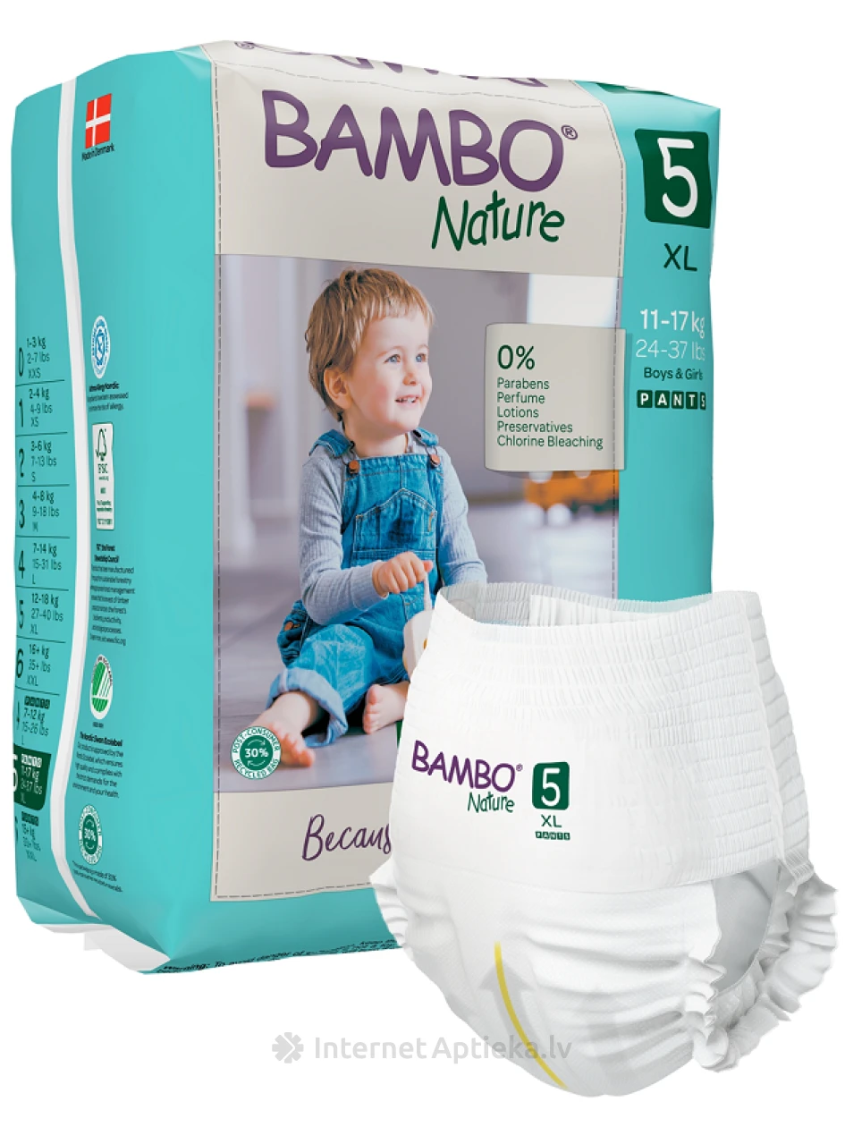 Bambo Nature детские подгузники, XL 12-18 кг, 19 шт. | internetaptieka.lv