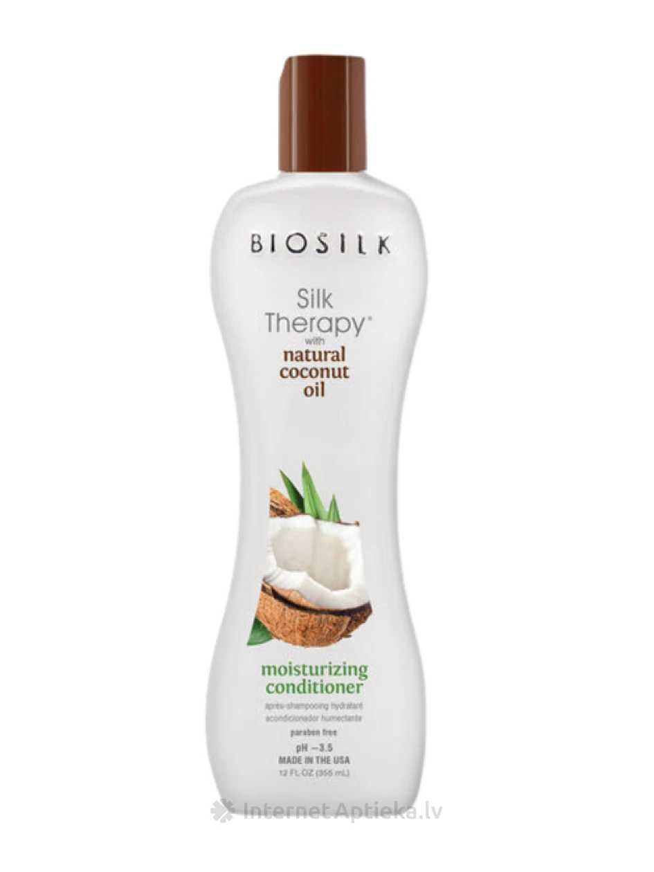 BioSilk Silk Therapy with Natural Coconut Oil Conditioner - kondicionieris, 355 ml | internetaptieka.lv