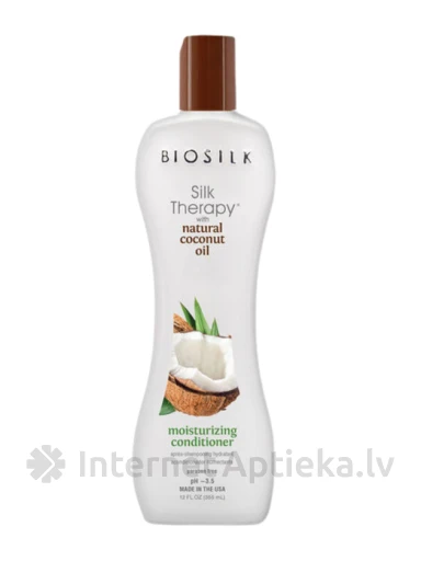BioSilk Silk Therapy with Natural Coconut Oil Conditioner - kondicionieris, 355 ml | internetaptieka.lv