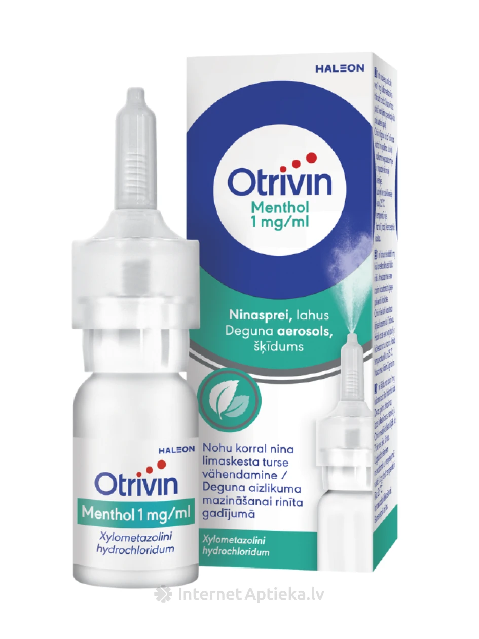 Otrivin Menthol назальный спрей, 10 мл | internetaptieka.lv