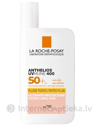 La Roche Posay Anthelios Uvmune SPF 50+ näovalgusvedelik tooniga, 50 ml | internetaptieka.lv