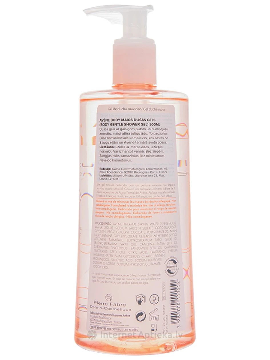 AVENE BODY MAIGS DUŠAS GELS, 500 ML | internetaptieka.lv