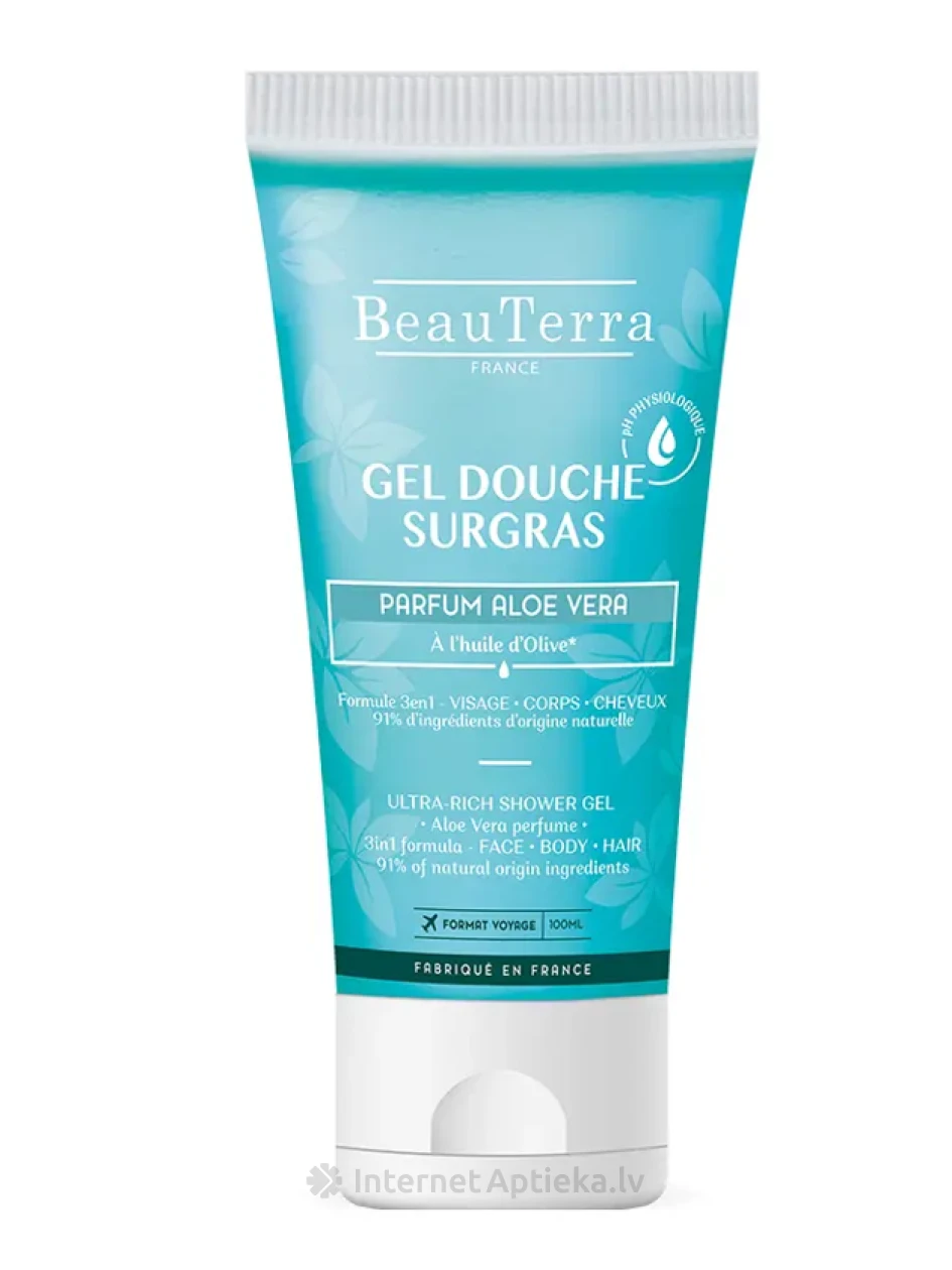 BeauTerra Aloe dušigeel, 100 ml | internetaptieka.lv