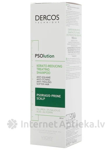 Vichy Dercos PSOlution Dercos keratozi mazinošs un ārstējošs šampūns, 200 ml | internetaptieka.lv