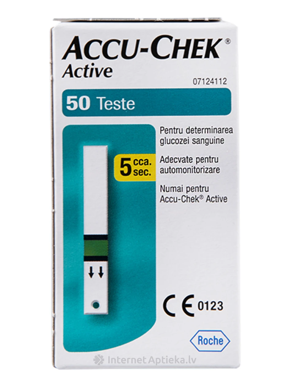 Тест-полоски Accu-Chek Active, 50 шт. | internetaptieka.lv