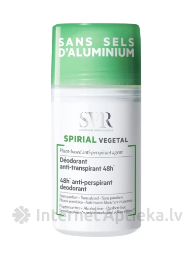 Антиперспирант без алюминия SPIRIAL VEGETAL 48-часовой эффект, 50 мл | internetaptieka.lv