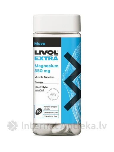 LIVOL EXTRA Magneesium 350 mg, 90 tk. | internetaptieka.lv