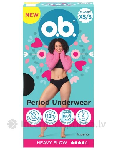 O.B. Menstruatsioonipüksid XS/S | internetaptieka.lv