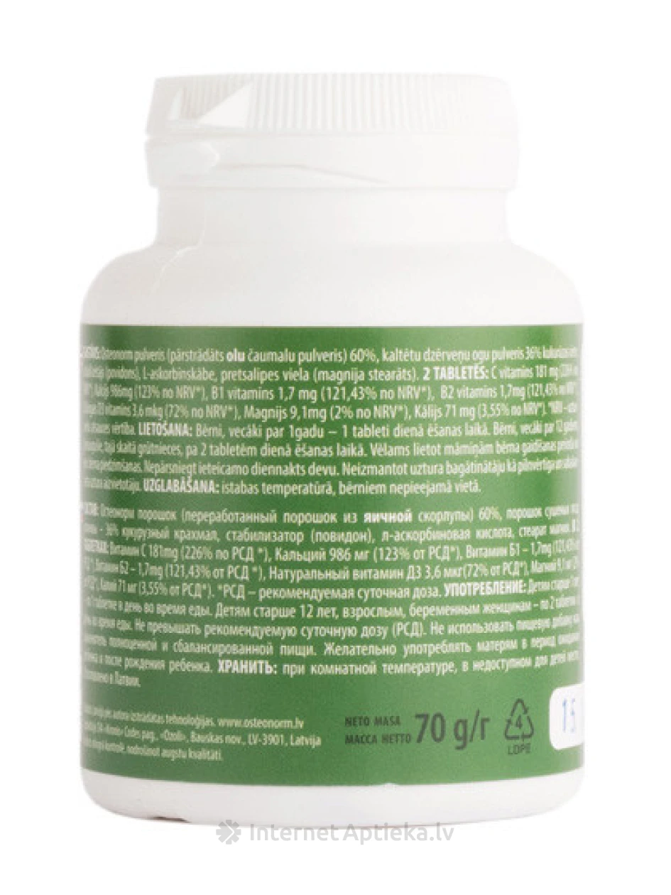 Osteonorm Forte 700 mg - jõhvikas, 100 tabletti | internetaptieka.lv