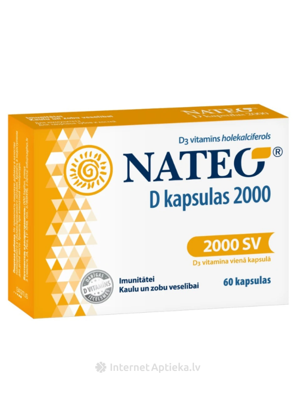 Nateo D SV2000, 60 kapsulas | internetaptieka.lv