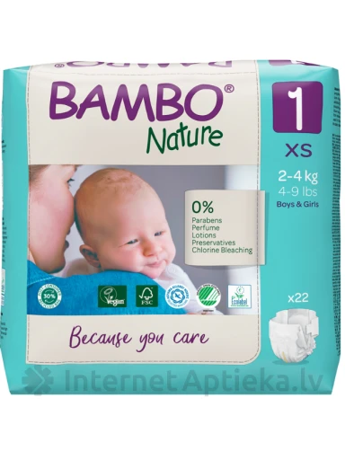 Bambo Nature подгузники 2-4 кг, 22 шт. | internetaptieka.lv