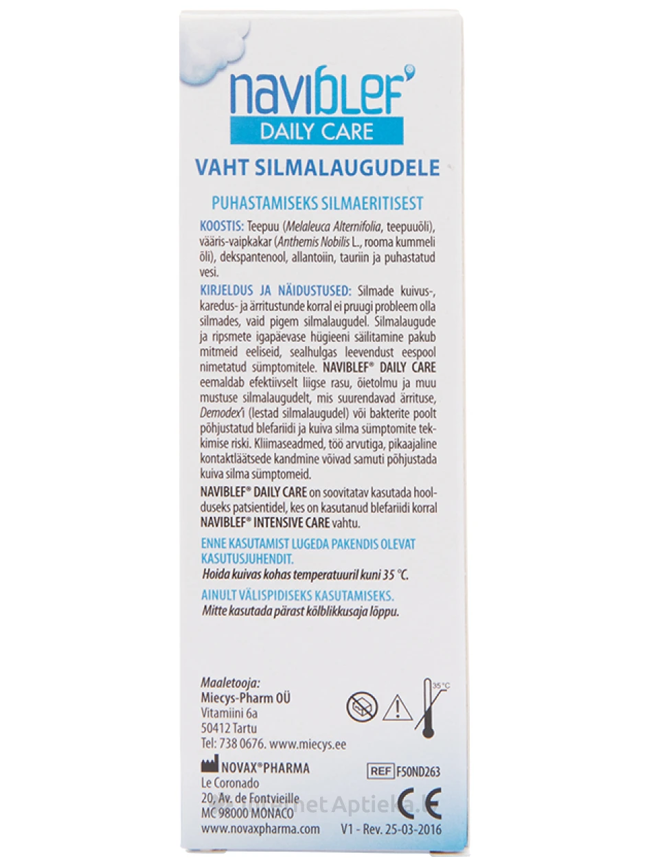 NAVIBLEF DAILY CARE очищающая пенка для век и ресниц, 50 мл | internetaptieka.lv