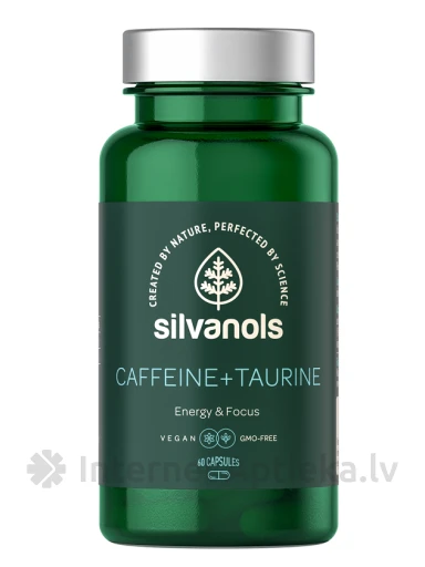 Silvanols Caffeine+taurine kapsulas, 60 gb. | internetaptieka.lv