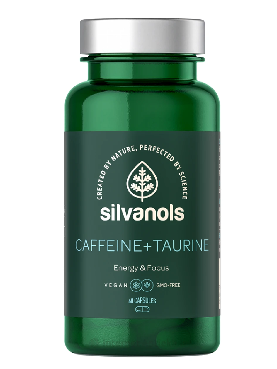 Silvanols Caffeine+taurine kapsulas, 60 gb. | internetaptieka.lv