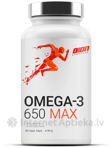 Dion Sportlab Omega 3 650 max, 60 kapsulas | internetaptieka.lv