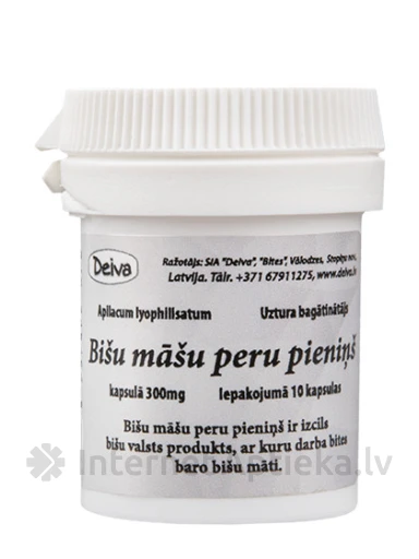 Пчелиное маточное молочко 300 мг, 10 капсул | internetaptieka.lv