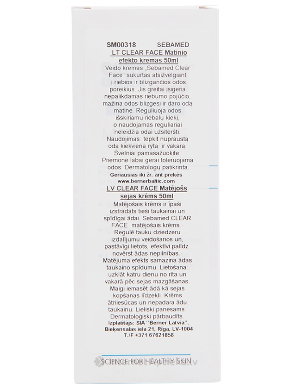 SEBAMED CLEAR FACE matistav kreem probleemsele näonahale, 50 ml | internetaptieka.lv