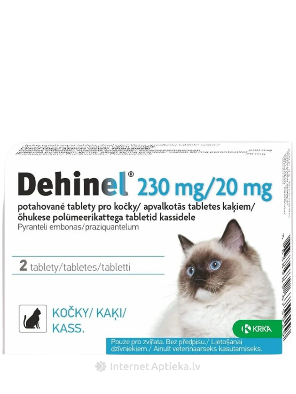 Dehinel 230/20мг для кошек, 2 таблетки | internetaptieka.lv
