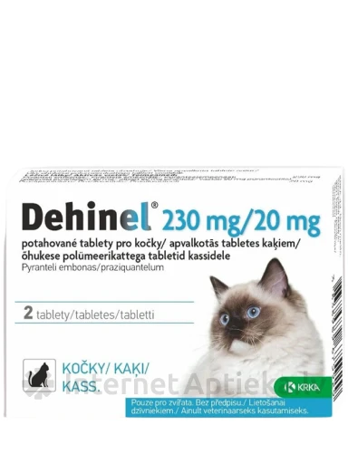 Dehinel 230/20mg kassidele, 2 tabletti | internetaptieka.lv