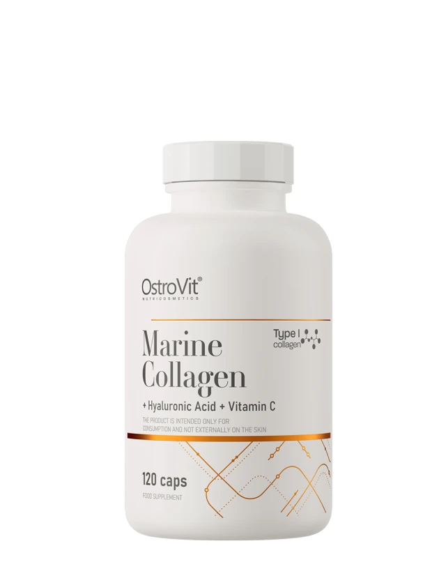 OstroVit Marine collagen + hyaluronic acid + vitamin C kapsulas, 120 gab.