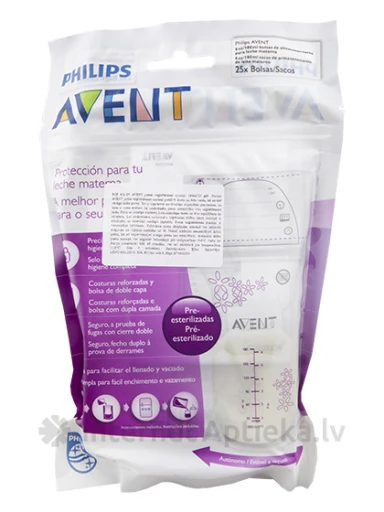 Philips Avent piena uzglabāšanas maisiņi 180 ml, 25 gab. | internetaptieka.lv