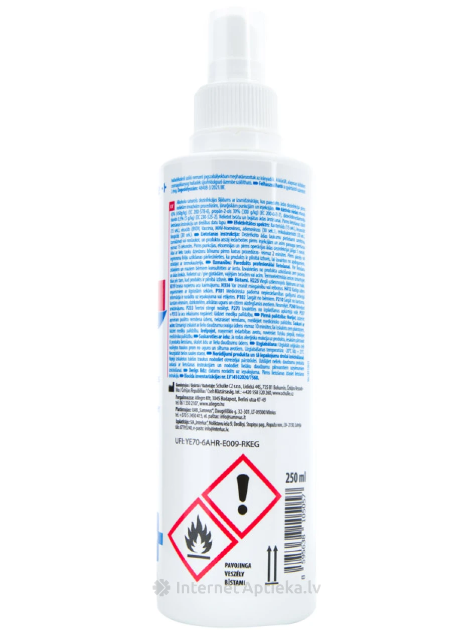 Dezinfekcijas līdzeklis Kodan Tincture E Colourles, 250 ml | internetaptieka.lv