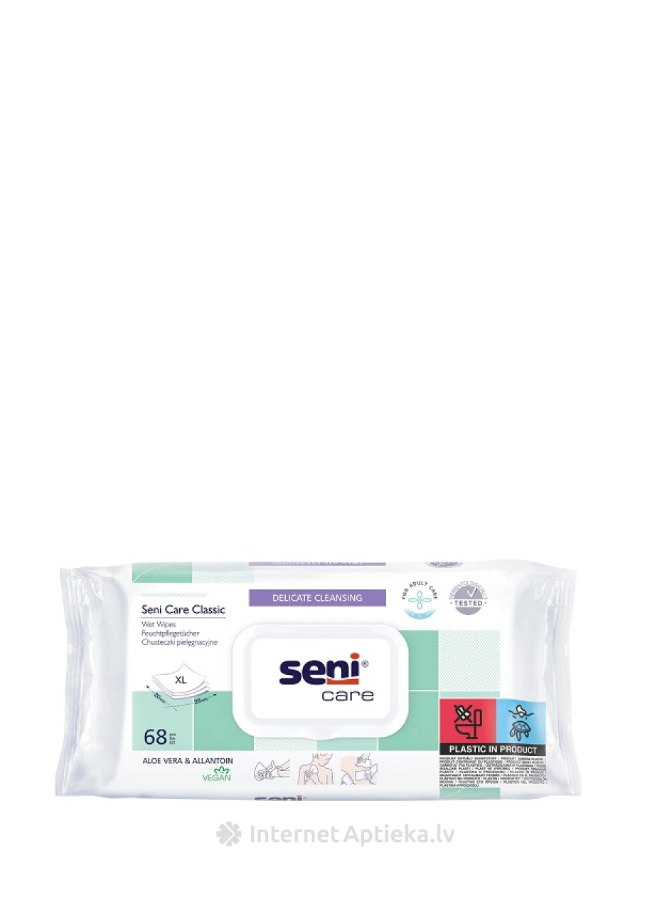 Seni Care mitrās salvetes ar alveju XL, 68 gb. | internetaptieka.lv