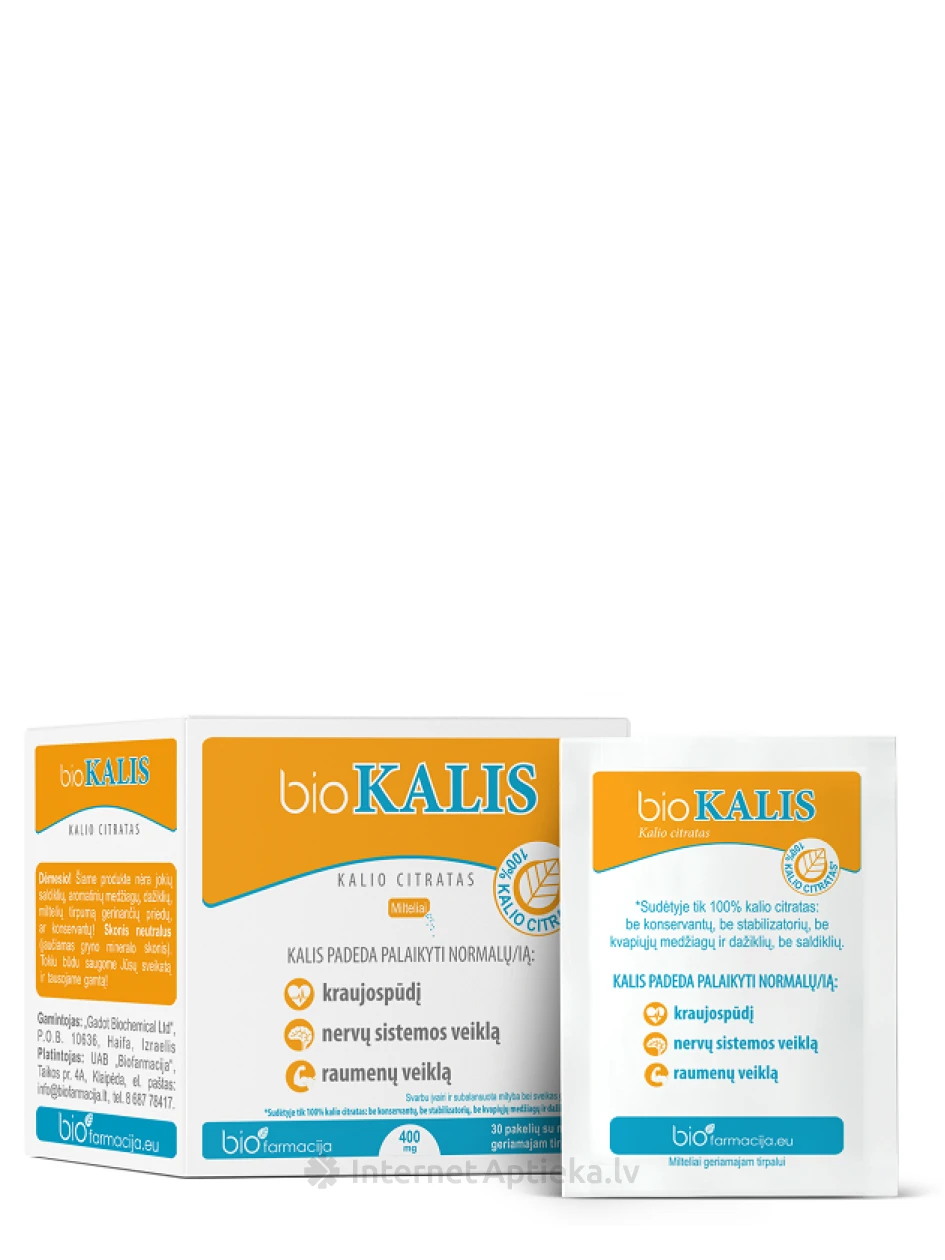 Biofarmacija Kaalium 400 mg pulber, 30 pakki | internetaptieka.lv