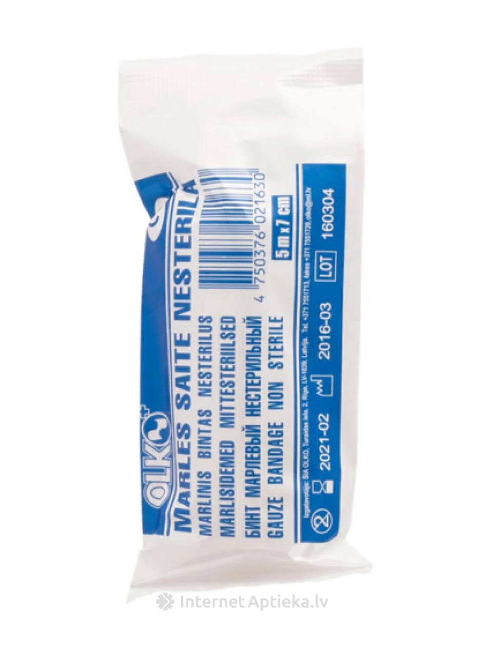 Olko Marles saite - nesterila, 5 m x 7 cm, 1 gb. | internetaptieka.lv