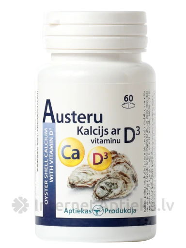 Austeru Kalcijs 500 ar vitamīnu D3, 60 tabletes | internetaptieka.lv