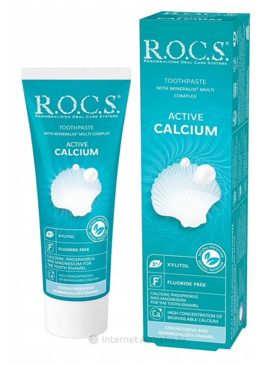 R.O.C.S. Aktiivne kaltsiumi hambapasta, 94 g | internetaptieka.lv