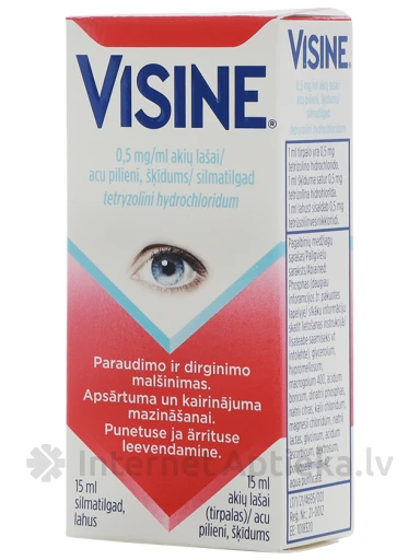 Visine 0.5mg/ml šķīdums acu pilieni, 15 ml | internetaptieka.lv