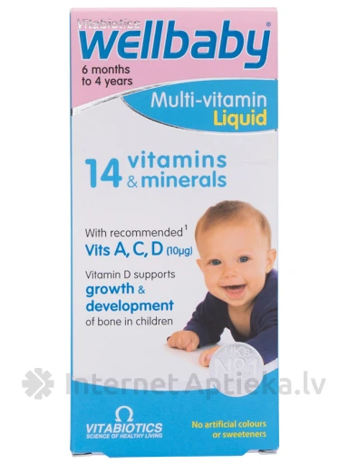 Vitabiotics WellBaby sīrups bērniem no 4 mēn., 150 ml | internetaptieka.lv