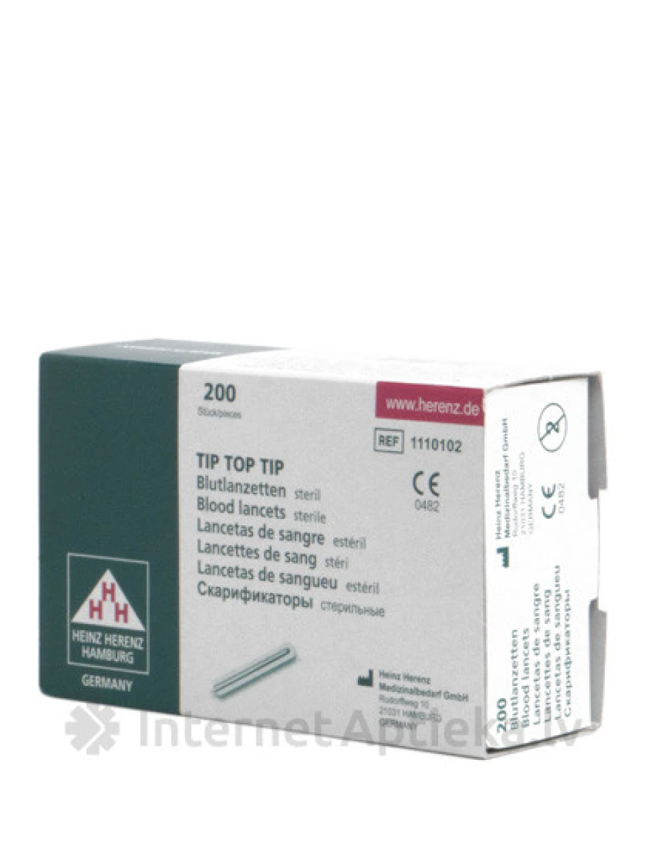 TIP TOP TIP Lancetes - sterilas, 200 gb. | internetaptieka.lv