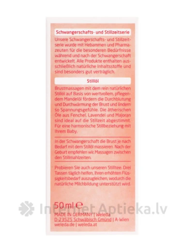 Weleda Eļļa krūtīm barojošām māmiņām, 50 ml | internetaptieka.lv