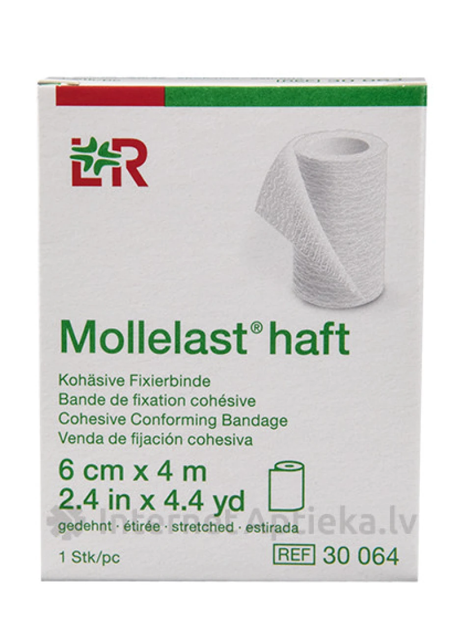 Mollelast haft saite 6 cm x 4 m, pašlīpoša, balta, 1 gb. | internetaptieka.lv