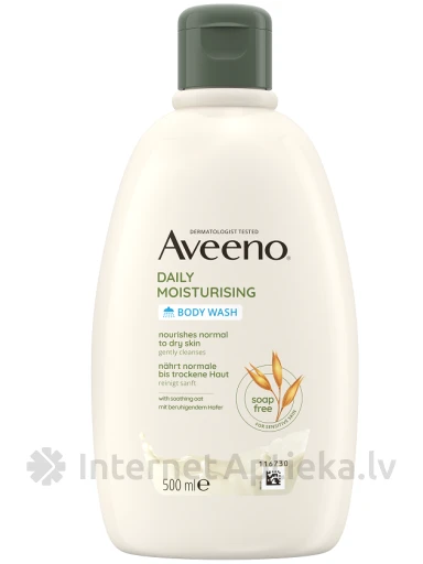 AVEENO Daily Moisturising ķermeņa mazgāšanas līdzeklis ar vieglu aromātu, 500 ml | internetaptieka.lv