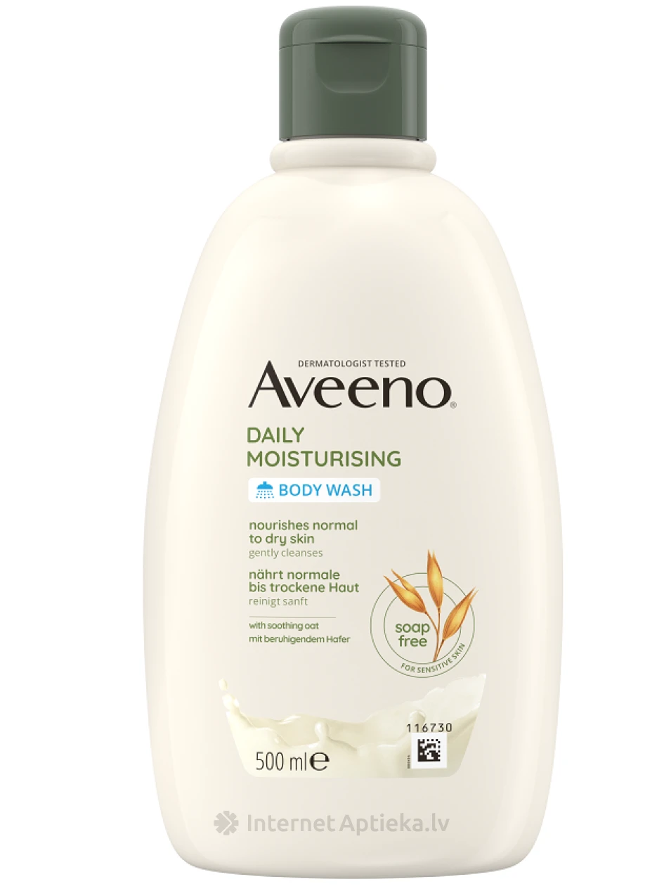 AVEENO Daily Moisturising ķermeņa mazgāšanas līdzeklis ar vieglu aromātu, 500 ml | internetaptieka.lv