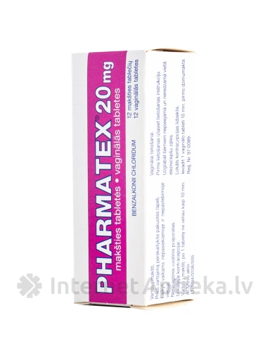 Pharmatex вагинальные таблетки 20 мг, 12 вагинальных таблеток | internetaptieka.lv