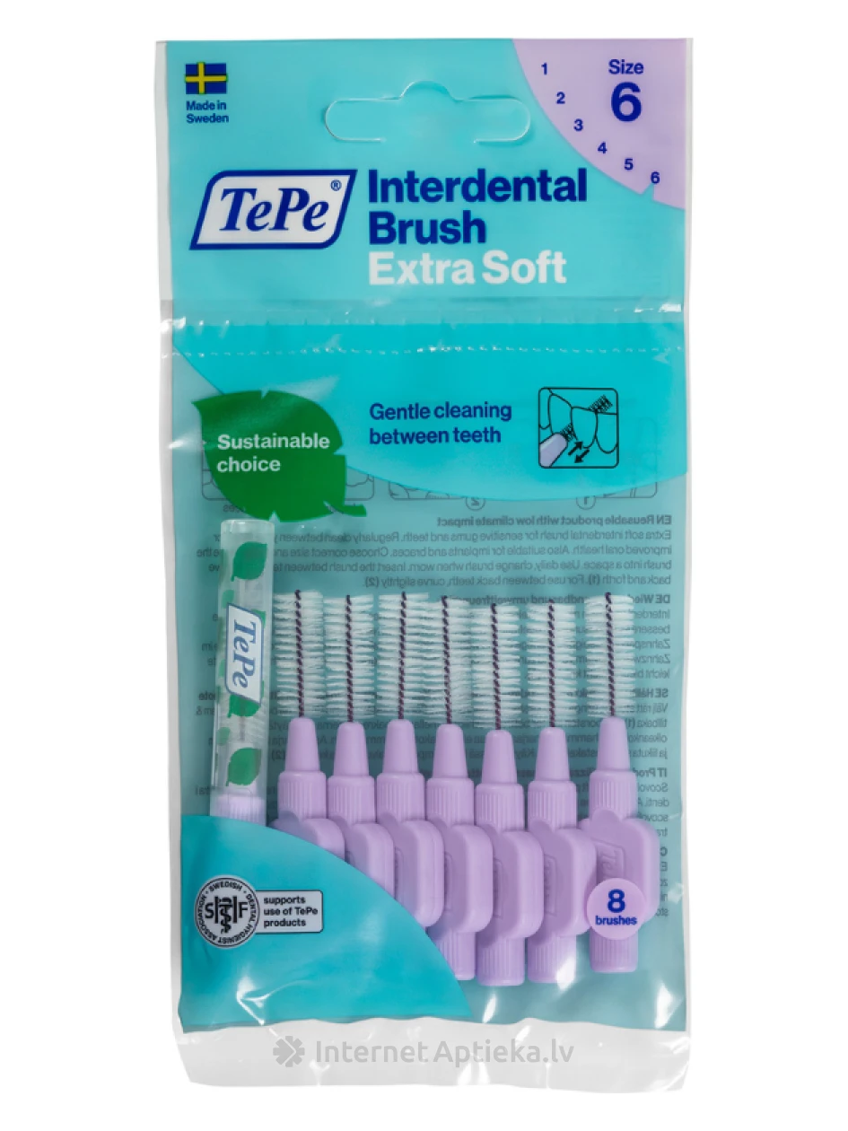 TePe Interdental Brush hambavaheharjad 1,1 mm, helesinine, X-soft (eriti pehme), 8 tk | internetaptieka.lv