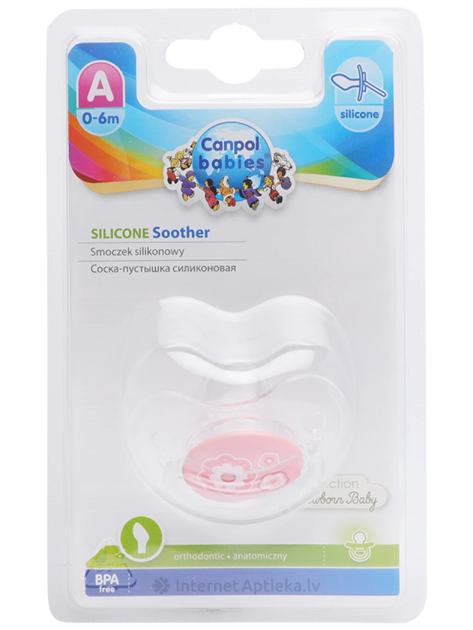 Canpol соска-пустышка Newborn 0-6 месяцев, силиконовая, 1 шт. | internetaptieka.lv